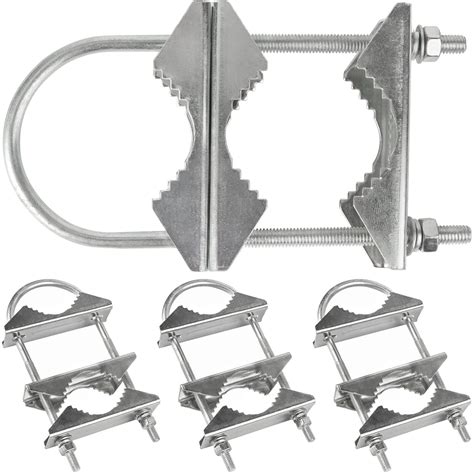 Buy Foxwake Antenna Mast Clamp 2In Double Pole To Pole Durable Iron TV