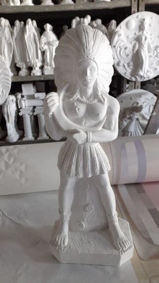 Escultura Caboclo Da Lua Imagem Em Gesso Cru Para Pintar Elo