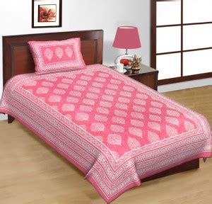 Pink City 144 TC Cotton Single Jaipuri Prints Flat Bedsheet Buy Pink