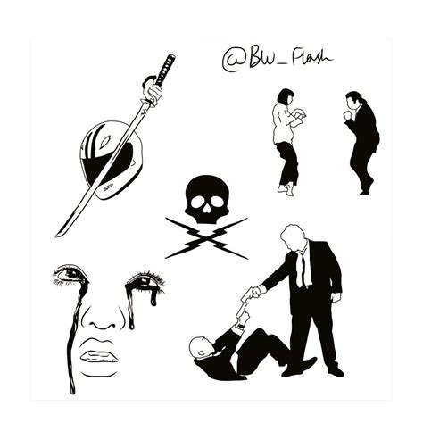 Quentin Tarantino flash tattoo design by @bobs_tattoos no longer be Bw ...