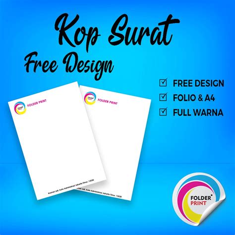 Jual Cetak Kop Surat F A Full Color Shopee Indonesia