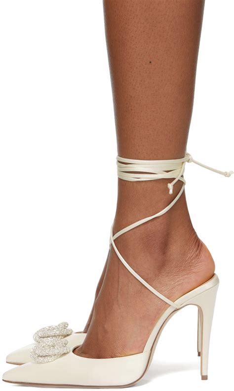 Magda Butrym Off White Silk Wrap Heels Magda Butrym