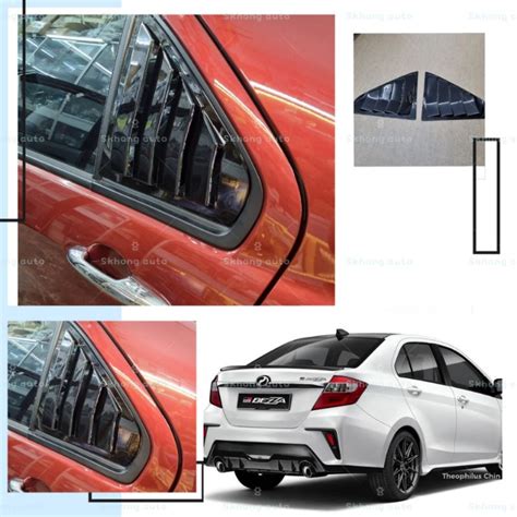 Perodua Bezza 2016 2023 Carbon Fiber Triangle Louver Window Cover