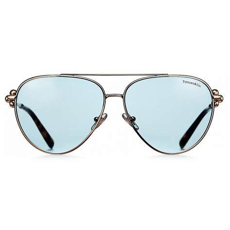 Tiffany And Co Pilot Sunglasses Pale Gold Tiffany Blue® Tiffany City Hardwear Collection