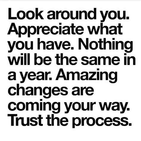 Look Around You Appreciate What You Have Nothing Will Be The Same In