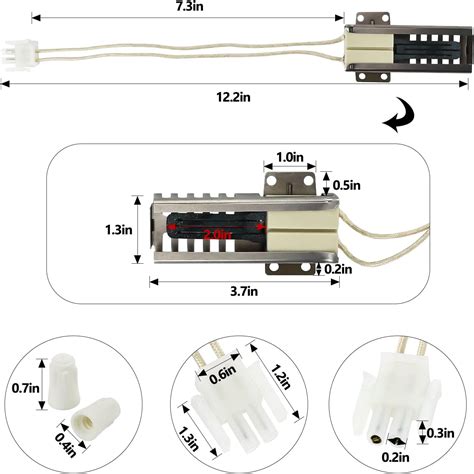 Buy Upgrade WB K Gas Range Oven Flat Igniter With Connector Plug Oven Igniter For G E Hot