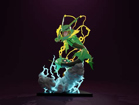 Mega Rayquaza D Printable Pokemon With Cuts And As A Whole D Model