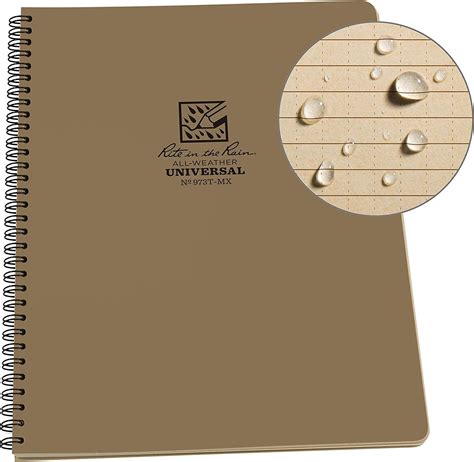 Rite In The Rain Weatherproof Side Spiral Notebook X Tan