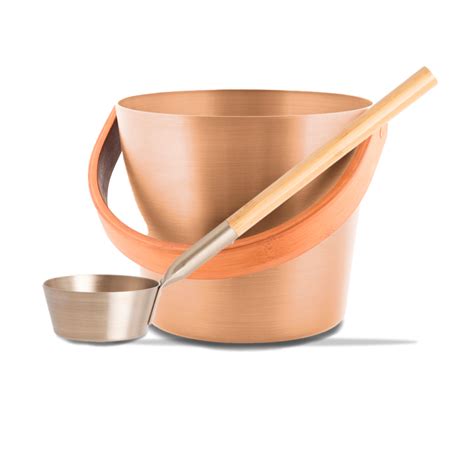 Rento Sauna Bucket Ladle Champagne Bamboo Finngoods