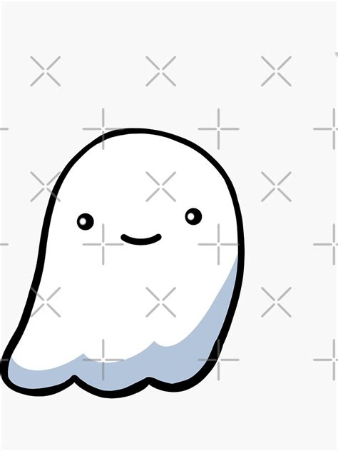 Kawaii Happy Ghost Sticker For Sale By Artbytoshiandco Redbubble