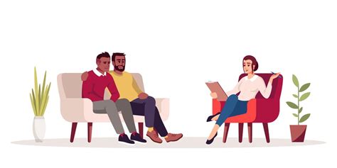 Group Therapy Session Semi Flat Rgb Color Vector Illustration Sibling