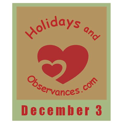 December 3 Holidays and Observances, Events and History