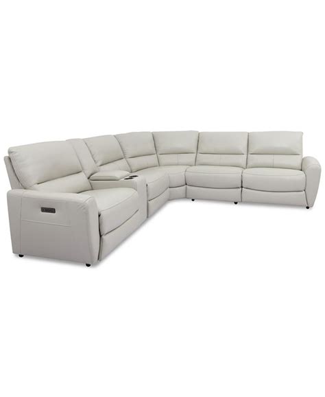 Grey Leather Sectional Sofa With Recliners - bmp-willy