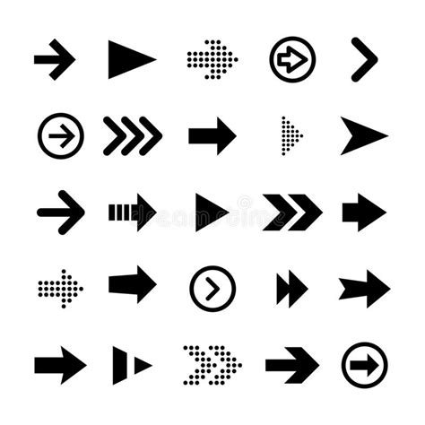 Arrows Cursor Icons Mouse Pointer Set Stock Illustrations 658 Arrows