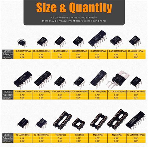 Rustark Kit Surtido De Chips De Circuito Integrado De 21 Tipos Opamp