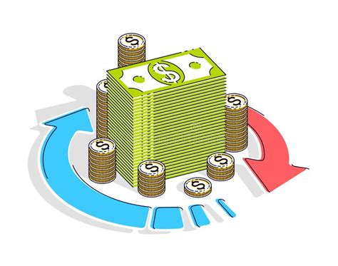 El Vector Del Concepto De La Economía Del Intercambio De La Circulación Del Dinero Simple Escoge