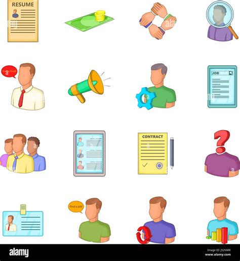 Human Resources Icons Set Flat Illustration Of 16 Human Resources