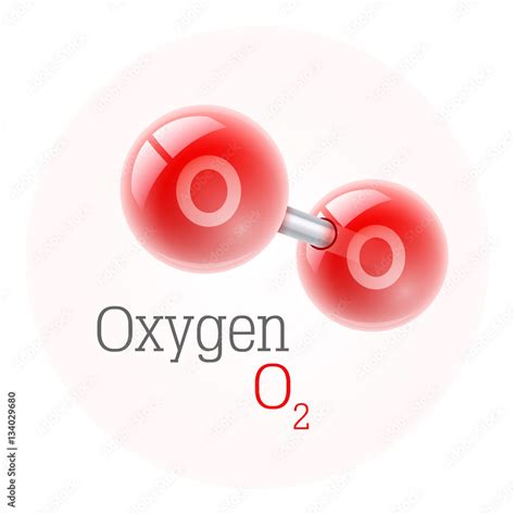 Chemical Model Of Oxygen Molecule Assembly Elements Vector De Stock