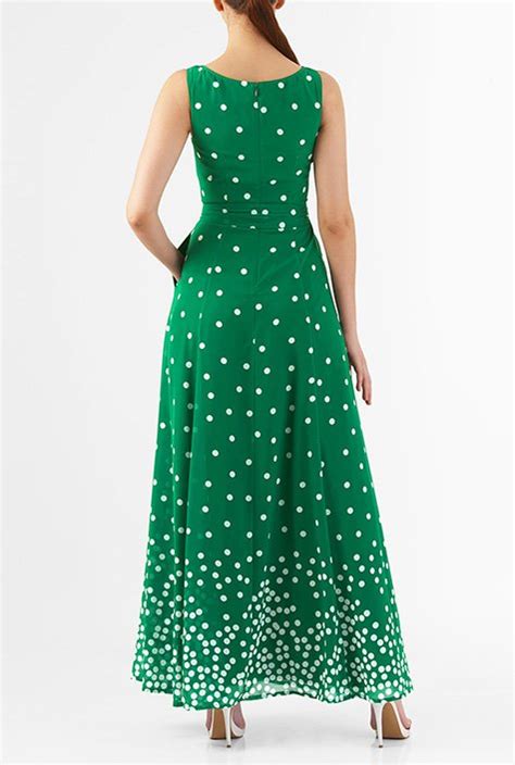 Shop Polka Dot Print Georgette Maxi Dress Eshakti