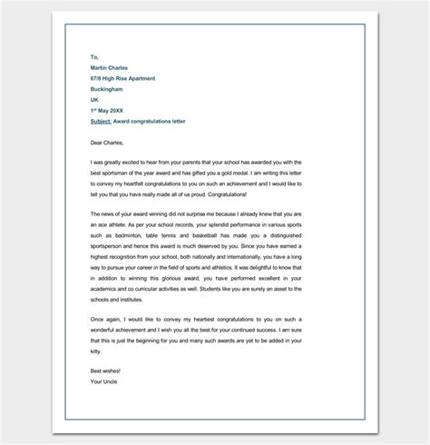 Congratulations Letter Template