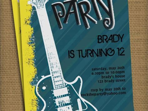 Rock N Roll Birthday Invitations Rock N 39 Roll Birthday Party ...