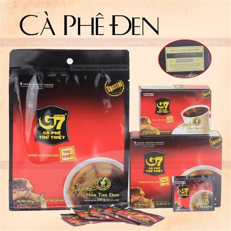 Cafe G7 hòa tan đen 2in1 Bịch 100 gói Cafe Trung Nguyên giá rẻ uy tín