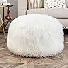 Unstuffed Fur Pouf Ottoman Foot Rest Cover Faux Fur Ottoman Cover