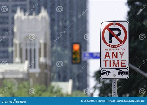 No Parking Any Time stock image. Image of cityscape, western - 35093815