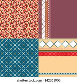 Set Ethnic Seamless Patterns Stock Vector Royalty Free