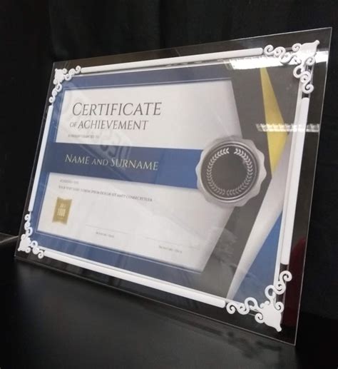 Porta Certificado Diploma Fotos A Para Parede Em Acrilico