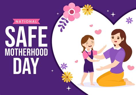 National Safe Motherhood Day On April 1 Illustration With Pregnant