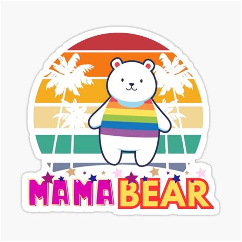 Gay Pride Mama Bear Retro Sticker For Sale By Dargotthorn Redbubble