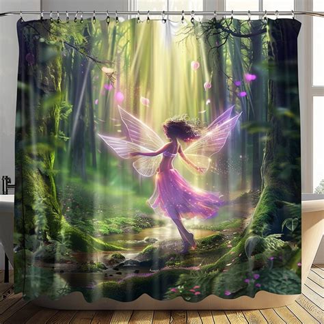 Enchanting Fairy Forest Shower Curtain D Fantasy Scene Hyper Realistic