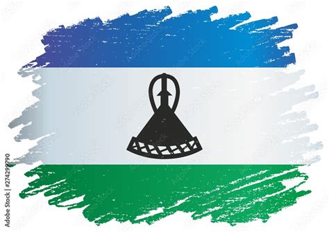 Flag of Lesotho, Kingdom of Lesotho. Template for award design, an official document with the ...