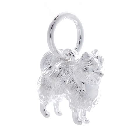 Pomeranian Silver Dog Charm - Free Worldwide Delivery - Scarlett Jewellery