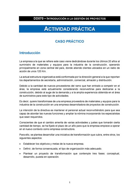 Caso Practico Dd Caso Practico Introduccion A La Gestion De Hot Hot