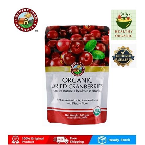 Country Farm Organic Dried Cranberries 100g Shopee Malaysia