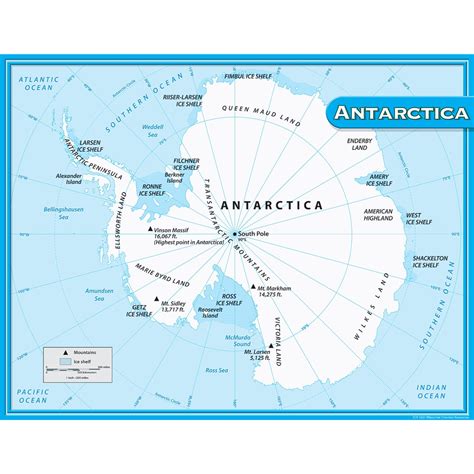 Antarctica Map Chart - TCR7651 | Teacher Created Resources | Deco: Charts