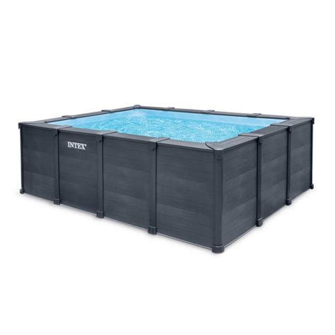 Piscine Tubulaire Rectangulaire Intex Graphite X X M Raviday