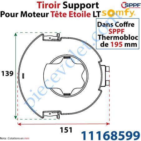 Sppf Tiroir Support Moteur Somfy Lt T Te Etoile Sans Clip En