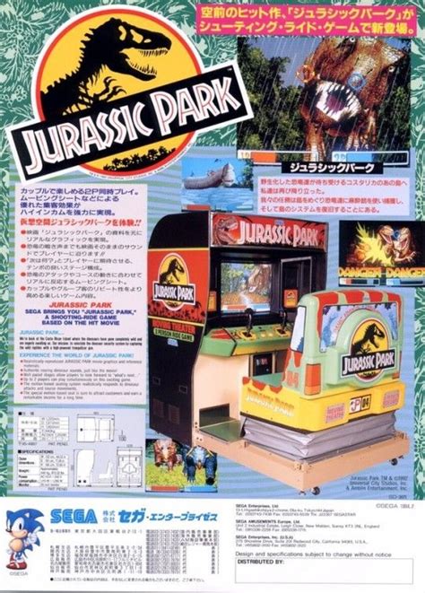 Jurassic Park 1994 Arcade Video Games Jurassic Park The Game Jurassic Park