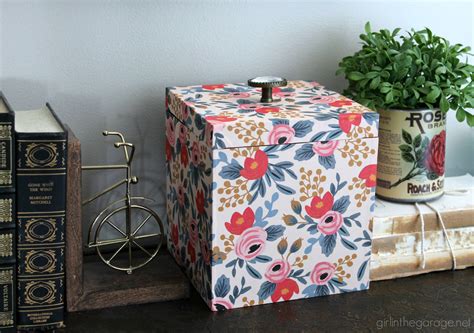 Wood Box Makeover with Wrapping Paper | Girl in the Garage®