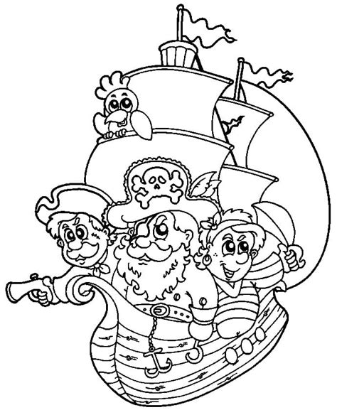 Coloriage Bateau Pirate Dessin Animé télécharger et imprimer gratuit