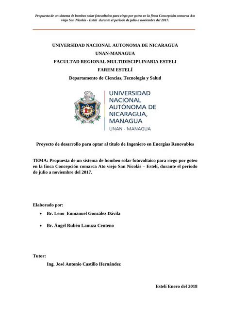 Pdf Universidad Nacional Autonoma De Nicaragua Unan Repositorio Unan