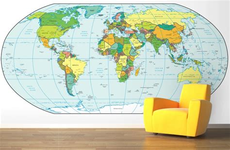 World Map Murals Wallpaper Wallpapersafari Images