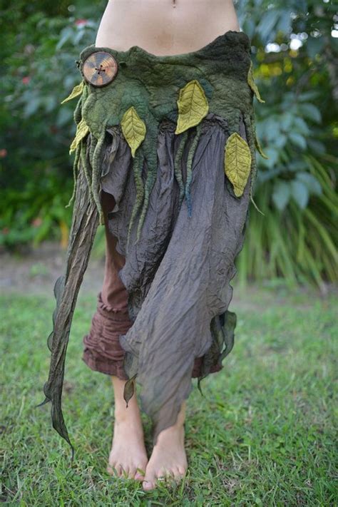 Nuno Felted Melted Woodland Nymph Pixie Leaf And Vine Pointed Silk Belt