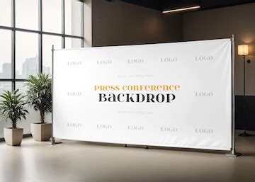 Press conference backdrop mockup psd template | Premium AI-generated PSD