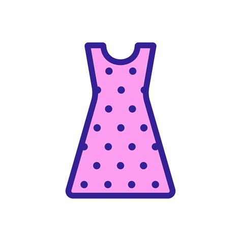 Summer Dress Icon Vector Isolated Contour Symbol Illustration