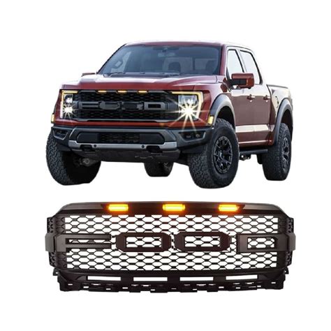 Ford F150 Grill 2021 2022 W Lights And Letters Raptor Style Wildwell Motor Sports