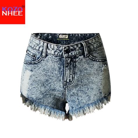 Denim Shorts New Arrival 2017 Women S Fashion Vintage Irregular Tassel Ripped Loose High Waist